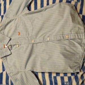 Carter's blue pin stripe button up shirt worn couple times still lots of weaLeft
